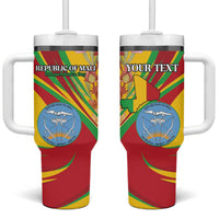 Personalized Mali Independence Day Tumbler With Handle Coat Of Arms With Hibiscus Sabdariffa - Wonder Print Shop