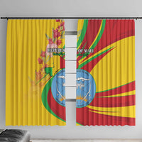 Mali Independence Day Window Curtain Coat Of Arms With Hibiscus Sabdariffa - Wonder Print Shop
