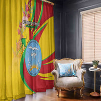 Mali Independence Day Window Curtain Coat Of Arms With Hibiscus Sabdariffa - Wonder Print Shop