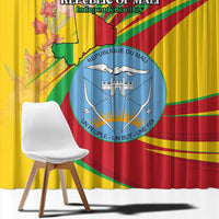 Mali Independence Day Window Curtain Coat Of Arms With Hibiscus Sabdariffa - Wonder Print Shop