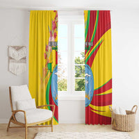 Mali Independence Day Window Curtain Coat Of Arms With Hibiscus Sabdariffa - Wonder Print Shop