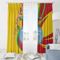 Mali Independence Day Window Curtain Coat Of Arms With Hibiscus Sabdariffa - Wonder Print Shop