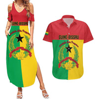 Personalized Guinea-Bissau Couples Matching Summer Maxi Dress and Hawaiian Shirt Coat Of Arms Flag Style - Wonder Print Shop