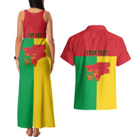 Personalized Guinea-Bissau Couples Matching Tank Maxi Dress and Hawaiian Shirt Coat Of Arms Flag Style - Wonder Print Shop