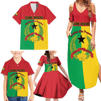 Personalized Guinea-Bissau Family Matching Summer Maxi Dress and Hawaiian Shirt Coat Of Arms Flag Style - Wonder Print Shop