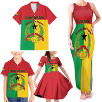 Personalized Guinea-Bissau Family Matching Tank Maxi Dress and Hawaiian Shirt Coat Of Arms Flag Style - Wonder Print Shop