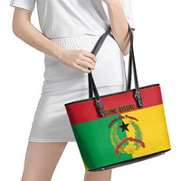 Guinea-Bissau Leather Tote Bag Coat Of Arms Flag Style - Wonder Print Shop