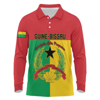Personalized Guinea-Bissau Long Sleeve Polo Shirt Coat Of Arms Flag Style - Wonder Print Shop