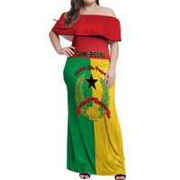 Personalized Guinea-Bissau Off Shoulder Maxi Dress Coat Of Arms Flag Style - Wonder Print Shop