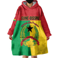 Personalized Guinea-Bissau Wearable Blanket Hoodie Coat Of Arms Flag Style - Wonder Print Shop
