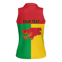 Personalized Guinea-Bissau Women Sleeveless Polo Shirt Coat Of Arms Flag Style - Wonder Print Shop