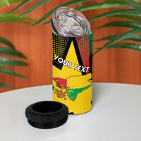 Personalized Guinea-Bissau Independence Day 4 in 1 Can Cooler Tumbler Coat Of Arms With Map - Wonder Print Shop