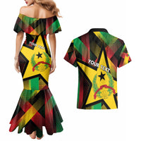 Personalized Guinea-Bissau Independence Day Couples Matching Mermaid Dress and Hawaiian Shirt Coat Of Arms With Map - Wonder Print Shop