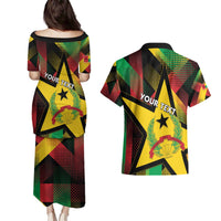 Personalized Guinea-Bissau Independence Day Couples Matching Puletasi and Hawaiian Shirt Coat Of Arms With Map - Wonder Print Shop