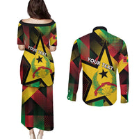 Personalized Guinea-Bissau Independence Day Couples Matching Puletasi and Long Sleeve Button Shirt Coat Of Arms With Map - Wonder Print Shop