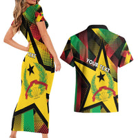 Personalized Guinea-Bissau Independence Day Couples Matching Short Sleeve Bodycon Dress and Hawaiian Shirt Coat Of Arms With Map - Wonder Print Shop