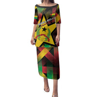 Personalized Guinea-Bissau Independence Day Family Matching Puletasi and Hawaiian Shirt Coat Of Arms With Map - Wonder Print Shop