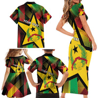 Personalized Guinea-Bissau Independence Day Family Matching Short Sleeve Bodycon Dress and Hawaiian Shirt Coat Of Arms With Map - Wonder Print Shop