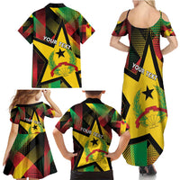 Personalized Guinea-Bissau Independence Day Family Matching Summer Maxi Dress and Hawaiian Shirt Coat Of Arms With Map - Wonder Print Shop