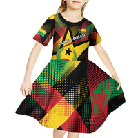 Personalized Guinea-Bissau Independence Day Kid Short Sleeve Dress Coat Of Arms With Map - Wonder Print Shop