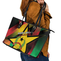 Guinea-Bissau Independence Day Leather Tote Bag Coat Of Arms With Map - Wonder Print Shop
