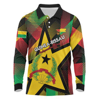 Personalized Guinea-Bissau Independence Day Long Sleeve Polo Shirt Coat Of Arms With Map - Wonder Print Shop