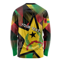 Personalized Guinea-Bissau Independence Day Long Sleeve Shirt Coat Of Arms With Map - Wonder Print Shop