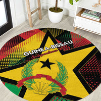 Guinea-Bissau Independence Day Round Carpet Coat Of Arms With Map - Wonder Print Shop