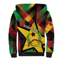 Personalized Guinea-Bissau Independence Day Sherpa Hoodie Coat Of Arms With Map - Wonder Print Shop