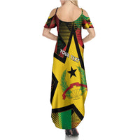 Personalized Guinea-Bissau Independence Day Summer Maxi Dress Coat Of Arms With Map - Wonder Print Shop