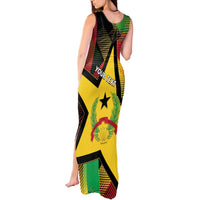 Personalized Guinea-Bissau Independence Day Tank Maxi Dress Coat Of Arms With Map - Wonder Print Shop