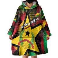 Personalized Guinea-Bissau Independence Day Wearable Blanket Hoodie Coat Of Arms With Map - Wonder Print Shop