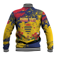 Personalized Chad Republic Day Baseball Jacket Coat Of Arms - Grunge Style - Wonder Print Shop