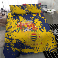 Chad Republic Day Bedding Set Coat Of Arms - Grunge Style - Wonder Print Shop