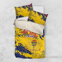 Chad Republic Day Bedding Set Coat Of Arms - Grunge Style - Wonder Print Shop