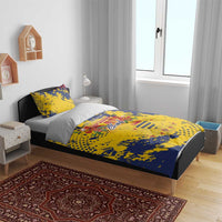 Chad Republic Day Bedding Set Coat Of Arms - Grunge Style - Wonder Print Shop