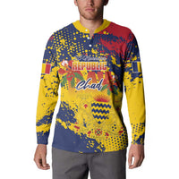 Personalized Chad Republic Day Button Sweatshirt Coat Of Arms - Grunge Style - Wonder Print Shop