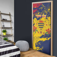 Chad Republic Day Door Cover Coat Of Arms - Grunge Style - Wonder Print Shop