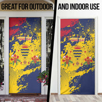 Chad Republic Day Door Cover Coat Of Arms - Grunge Style - Wonder Print Shop