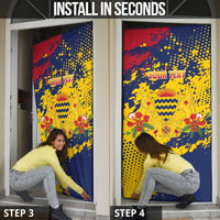 Chad Republic Day Door Cover Coat Of Arms - Grunge Style - Wonder Print Shop