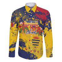 Personalized Chad Republic Day Family Matching Long Sleeve Bodycon Dress and Hawaiian Shirt Coat Of Arms - Grunge Style - Wonder Print Shop