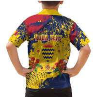 Personalized Chad Republic Day Family Matching Mermaid Dress and Hawaiian Shirt Coat Of Arms - Grunge Style - Wonder Print Shop