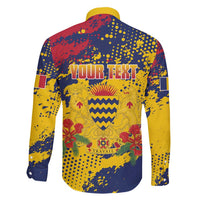 Personalized Chad Republic Day Family Matching Mermaid Dress and Hawaiian Shirt Coat Of Arms - Grunge Style - Wonder Print Shop