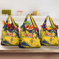 Chad Republic Day Grocery Bag Coat Of Arms - Grunge Style - Wonder Print Shop