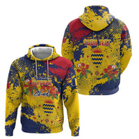 Personalized Chad Republic Day Hoodie Coat Of Arms - Grunge Style - Wonder Print Shop