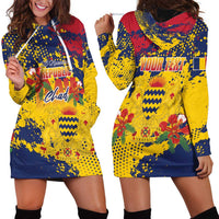 Personalized Chad Republic Day Hoodie Dress Coat Of Arms - Grunge Style - Wonder Print Shop