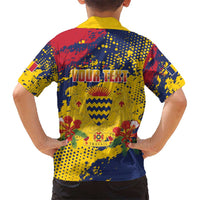 Personalized Chad Republic Day Kid Hawaiian Shirt Coat Of Arms - Grunge Style - Wonder Print Shop