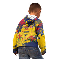 Personalized Chad Republic Day Kid Hoodie Coat Of Arms - Grunge Style - Wonder Print Shop