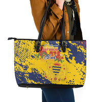 Chad Republic Day Leather Tote Bag Coat Of Arms - Grunge Style - Wonder Print Shop