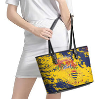 Chad Republic Day Leather Tote Bag Coat Of Arms - Grunge Style - Wonder Print Shop